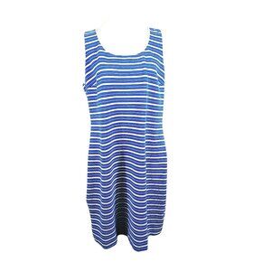 Lilly Pulitzer, Lyla Shift Dress Bay Blue Ottoman Stripe #16817 Sz XL Sleeveless